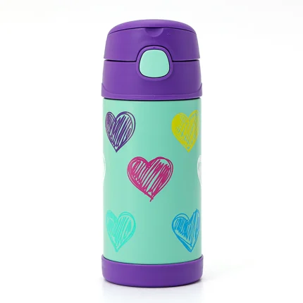 Termo Infantil Funtainer F401 Thermos 355ml - Corazones violeta